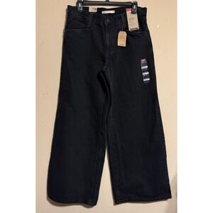 Levi's '94 Baggy Wide Leg Jeans Women 29 (31x29) Black Denim Mid Rise Grunge NEW